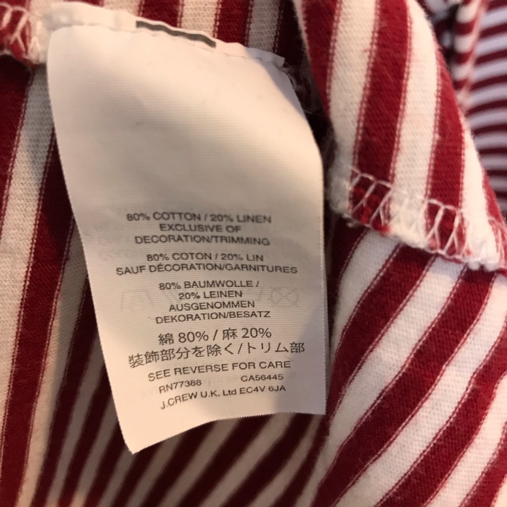 SOLD|J. Crew Red White Striped Blue Lace T-Shirt - Picture 4 of 6
